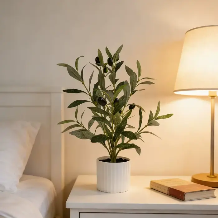 1 arbre d'olivier artificiel en pot pour la décoration de la maison