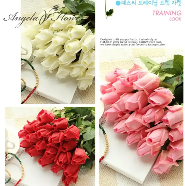 Roses Artificielles Fraîches au Toucher Réel