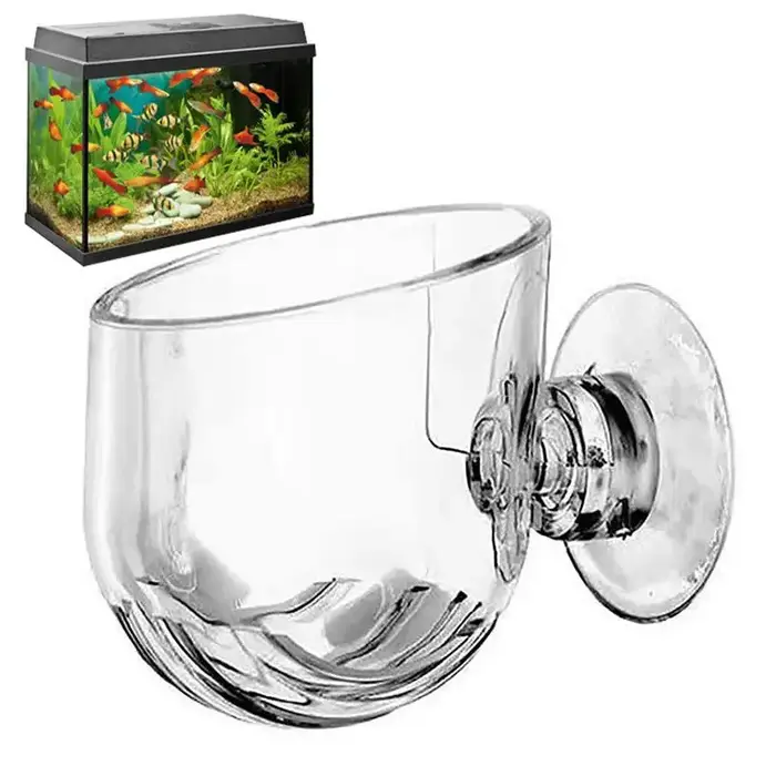 Pot d'Aquarium en Acrylique avec Ventouse pour Plantes d'Eau