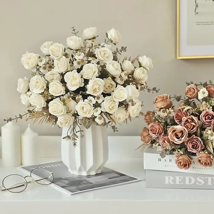 Roses artificielles en soie