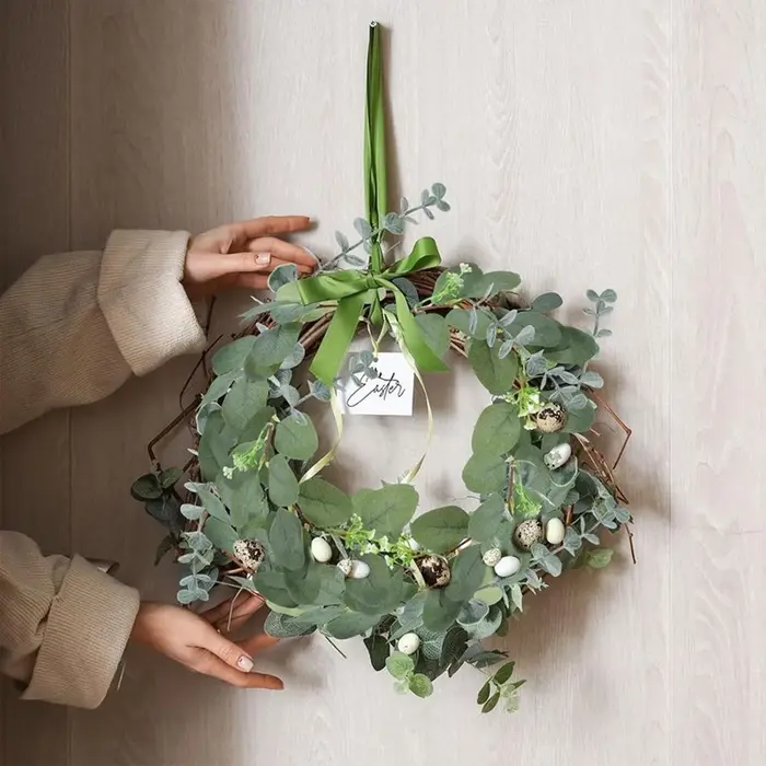 Plantes artificielles feuilles d'eucalyptu tige branche d'eucalyptus Festival couronne Bouquet Floral mariage vacances maison chambre Vase bricolage décor