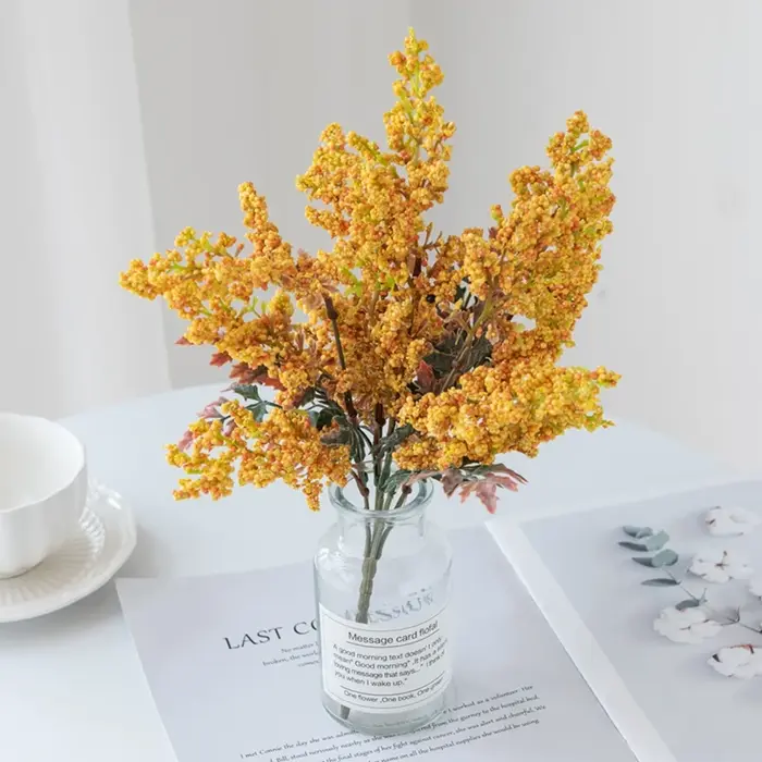 Bouquet de Fleurs Artificielles en Mousse Jaune