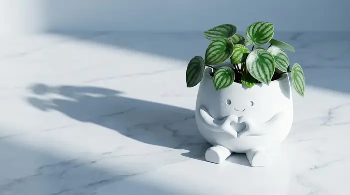 Pot à succulentes miniature imprimé en 3D avec des imperfections mineures
