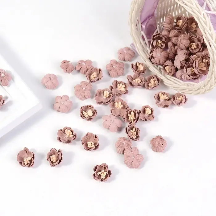 Mini têtes de fleurs artificielles pour la décoration intérieure