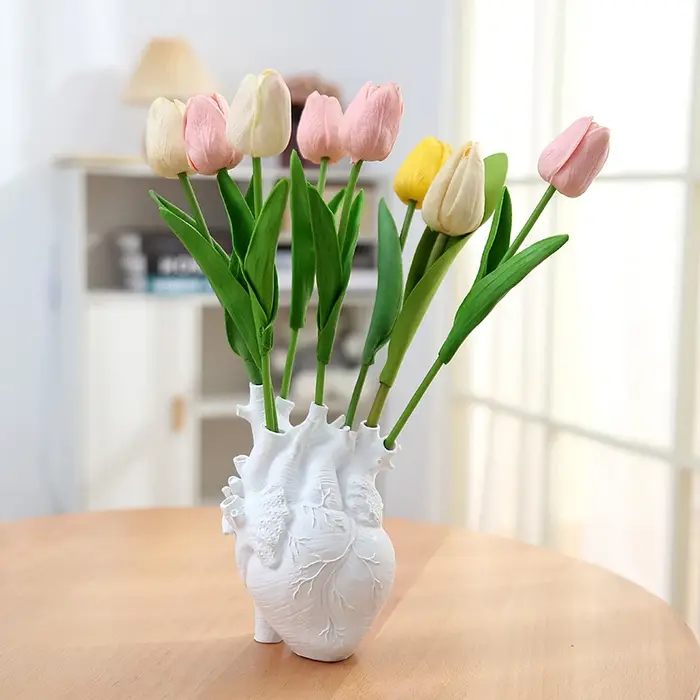 Simulation coeur Vase pot de fleurs résine ornement Arts et artisanat originalité maison bureau Arrangement