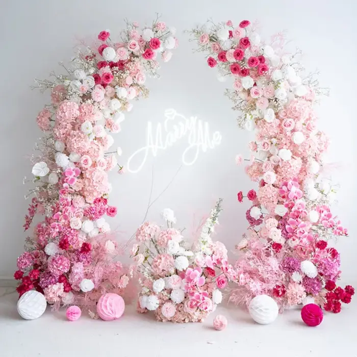 Uflower luxe romantique pêche rose hortensia