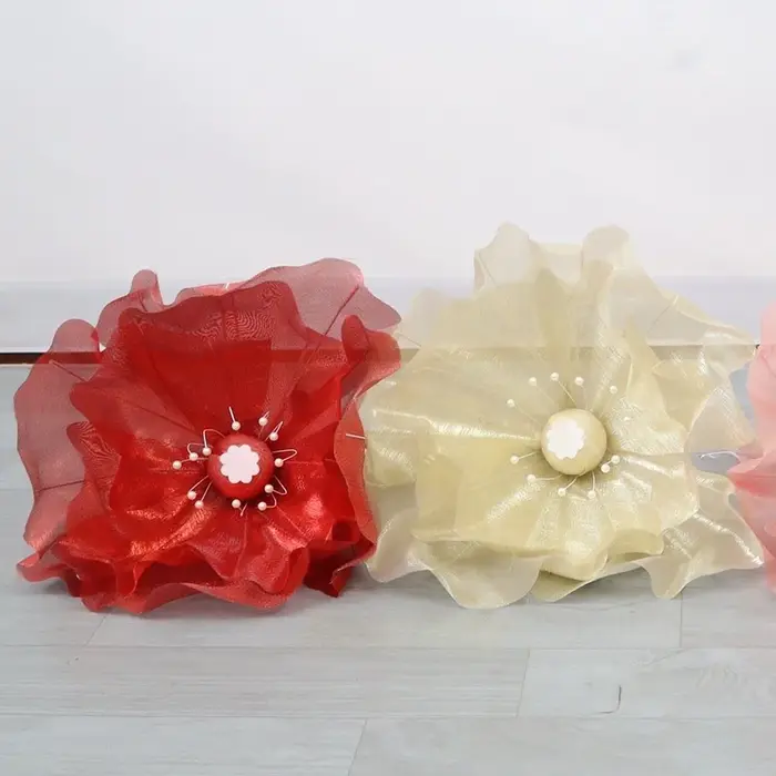 Fleur artificielle 3D en gaze de 50 cm