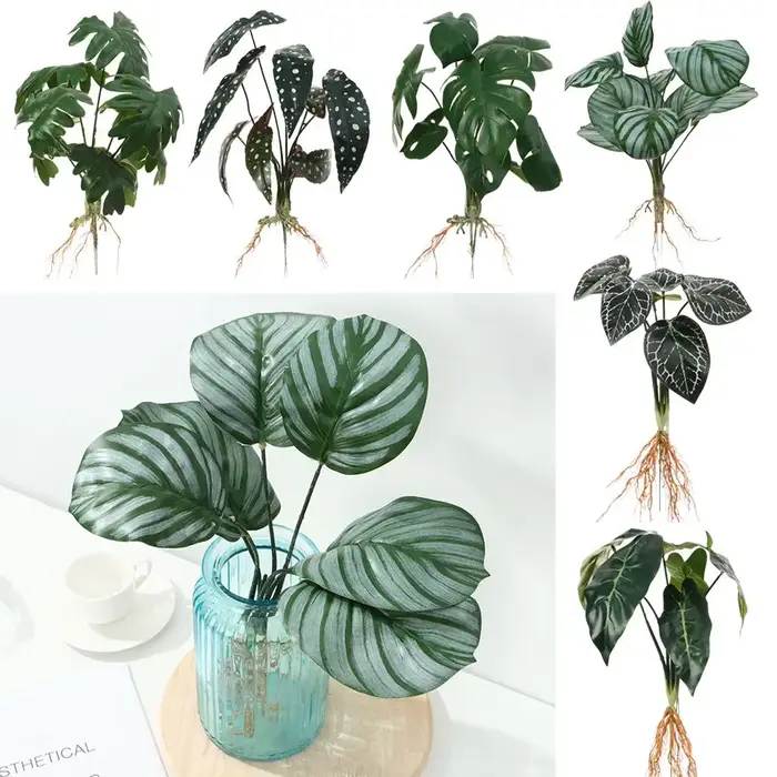 Verdure de simulation de plantes hydroponiques artificielles avec plante racine