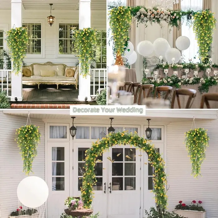 Plantes artificielles en plastique Eucalyptus camélia mariage noël extérieur jardin maison