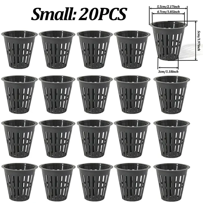 Lot de 20 paniers de culture pour jardin avec filet, pots hydroponiques, coupelles de culture sans t