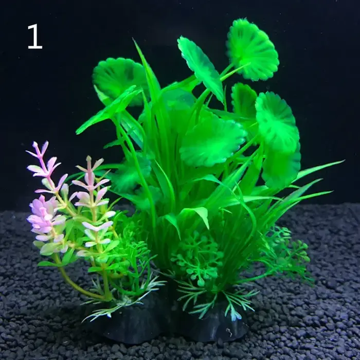 12 Sortes Plantes Décoratives Artificielles pour Aquarium Ornement pour Mauvaises Herbes d'Eau Plant