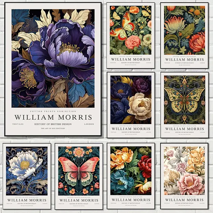 William Morris Animal papillon plante Art fleur colorée abstraite œuvre affiche toile peintures mur Art photos décor à la maison