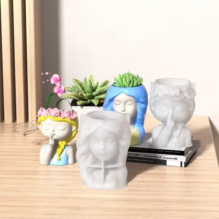 Moule en silicone pour vase en béton fait à la main
