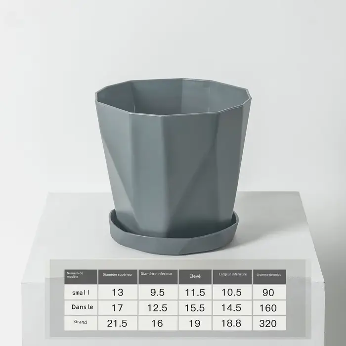 Pots de fleurs en plastique pour intérieur et extérieur