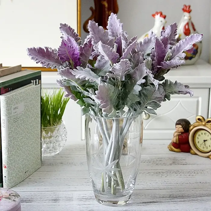 Fleurs artificielles feuille de soie flocage Lagomorpha fête Festive mariage décoration de la maison fausses plantes matériaux de Bouquet mural vert