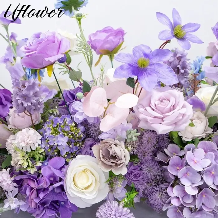 Uflower 200 cm luxe Rose fleur artificielle rangée Table pièce maîtresse mariage toile de fond fleurs mur Arches décor fête scène florale