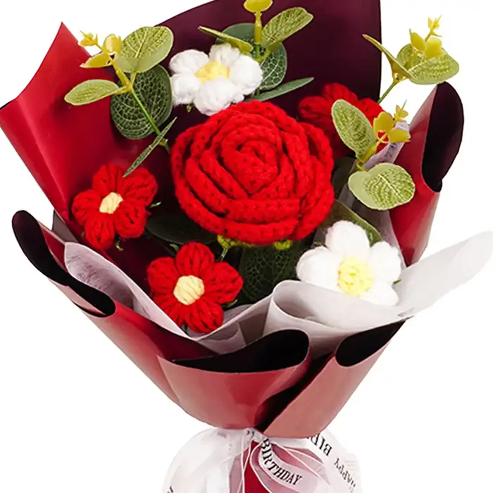 Bouquet de Fleurs Artificielles au Crochet