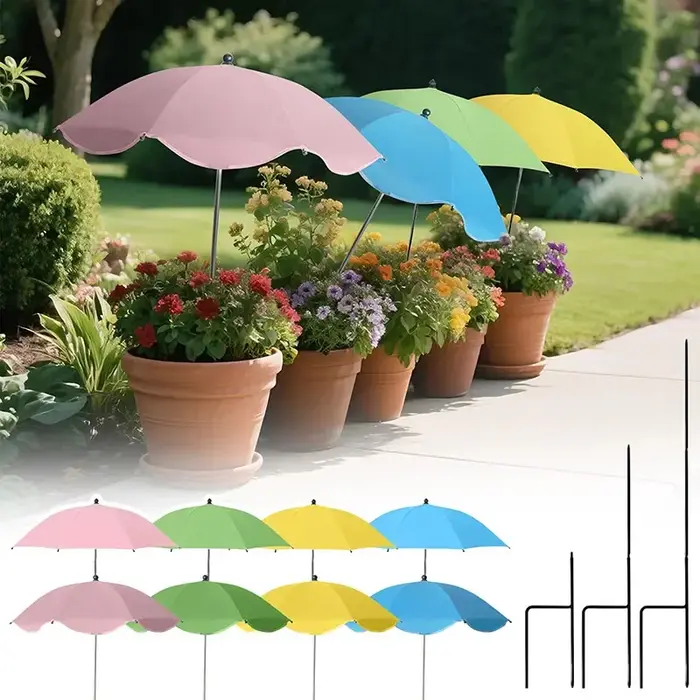 Parapluie d'ombrage pour plantes avec piquet métallique