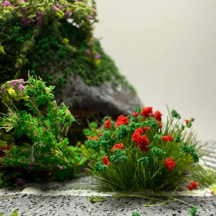 Clapets d'herbe réalistes miniatures 24 pièces