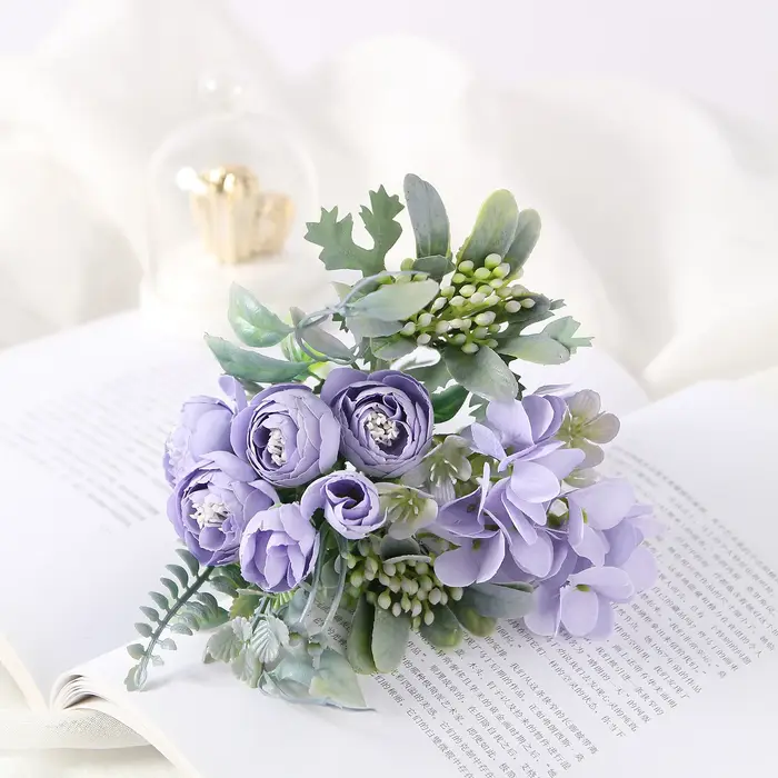 Bouquet d'hortensias artificielles en soie