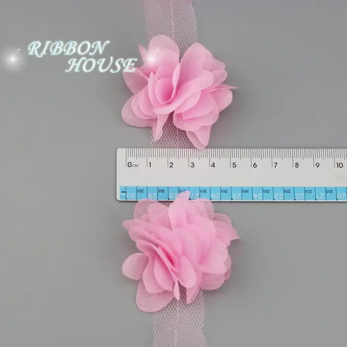 (60 pièces/lot) pétale rose mousseline de soie dentelle tissu sangle décoration amour cadeau rubans 