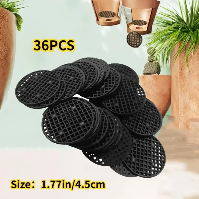 36 tapis ronds en filet pour pots de fleurs, tapis anti-fuite, tapis de fond de pot de fleurs, grill
