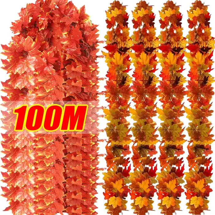 Guirlande de feuilles d'érable artificielles