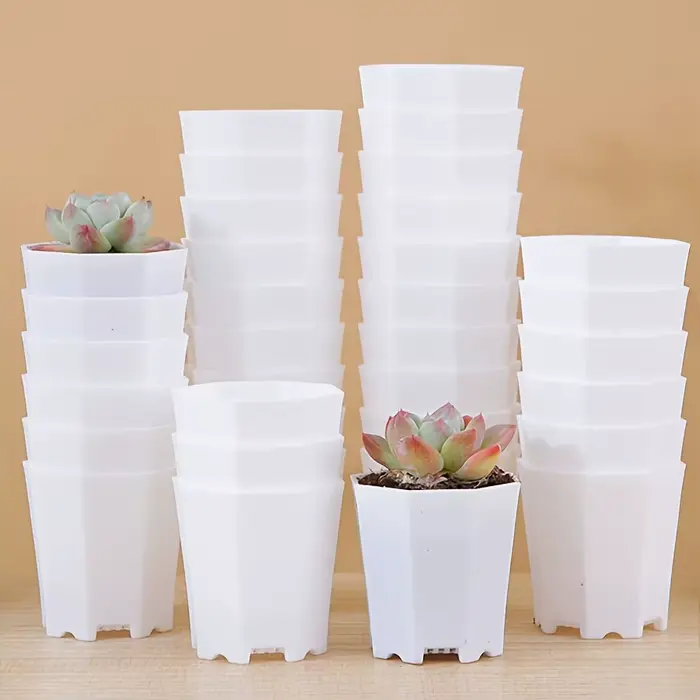 Pots octogonaux en plastique de 7cm
