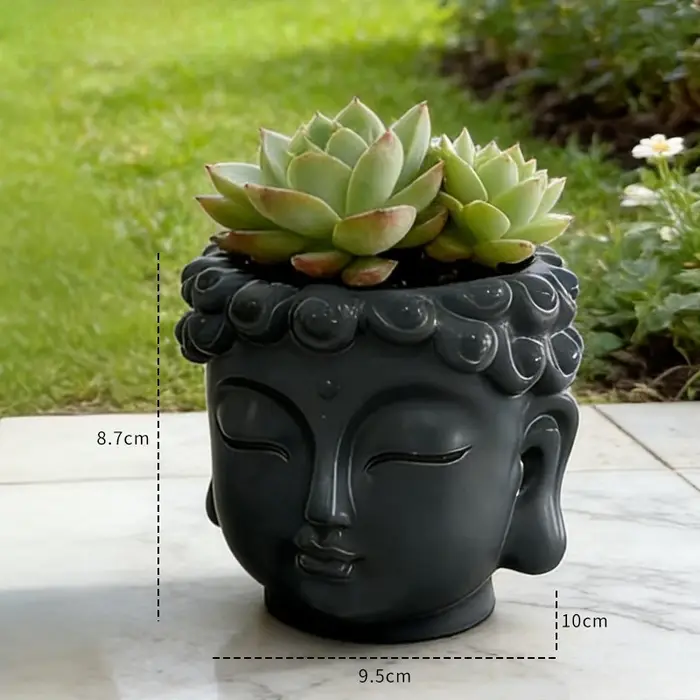 Pot de fleurs en forme de visage de Bouddha