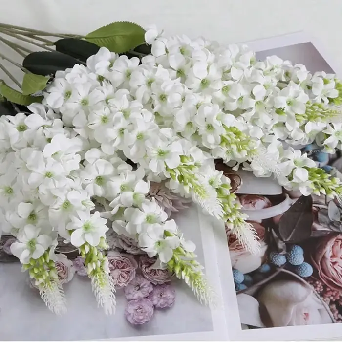5 pièces fleurs artificielles jacinthe rotin maison salon célébration de mariage extérieur jardin mur boîte-cadeau décor bricolage accessoires