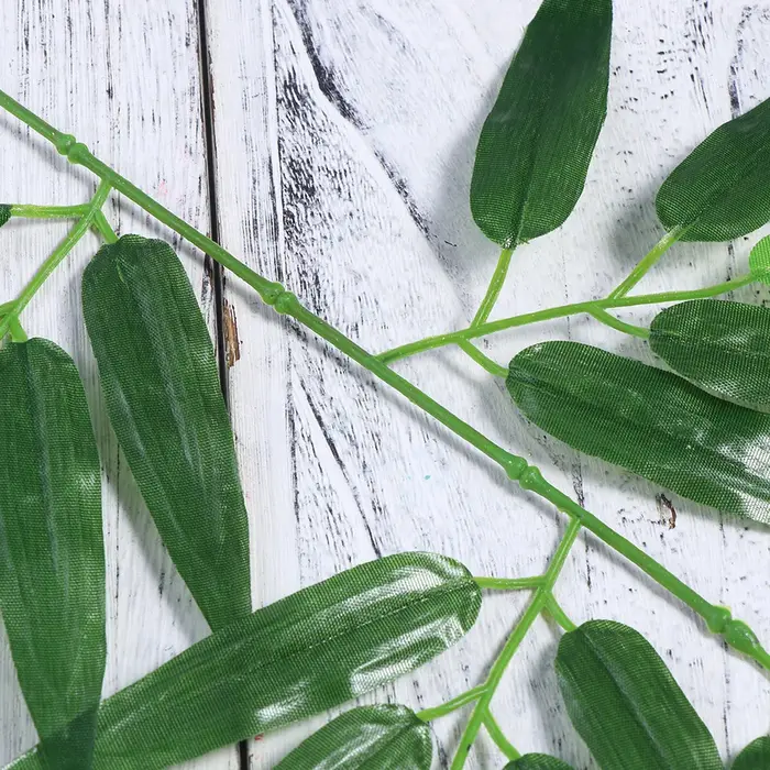 100 pièces plantes vertes feuilles de bambou branche décorative artificielle cadre de porte décoration fils exposés pour l'artisanat