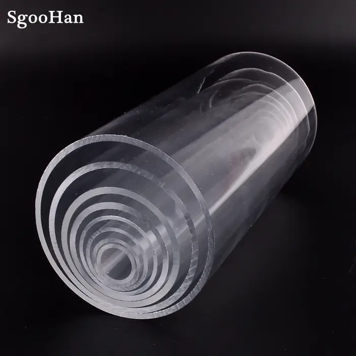 1pc O.D 16 ~ 110mm Transparent acrylique Aquarium Aquarium tuyau plexiglas alimentation en eau Tube 