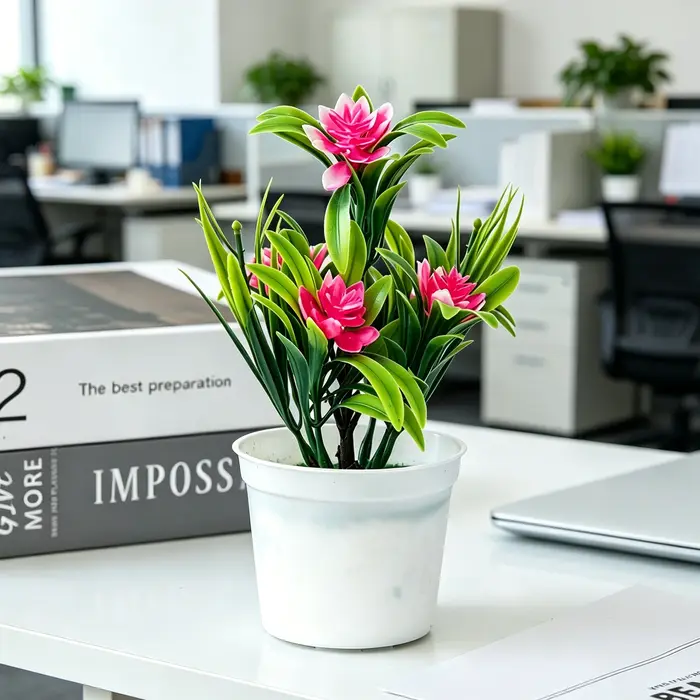 Mini-vase de fleurs artificielles en pot pour la maison