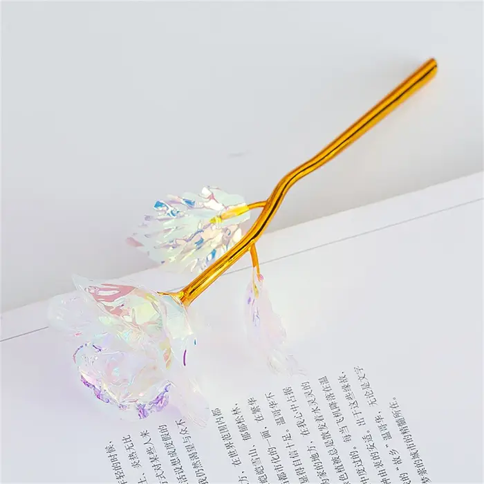 Feuille de Rose dorée fleur fleurs artificielles 24k Roses cadeau de mariage pour les invités décor 