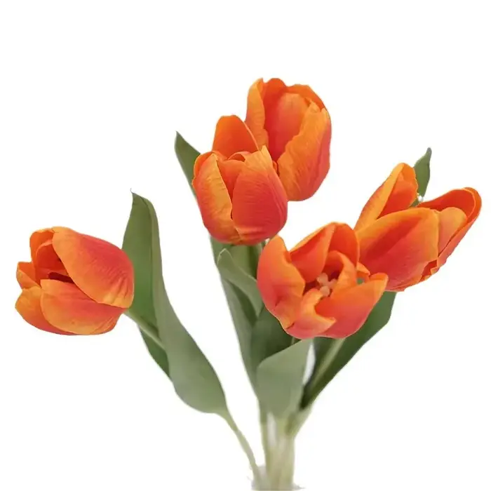 5 pièces, bouquet de tulipes en toucher réel