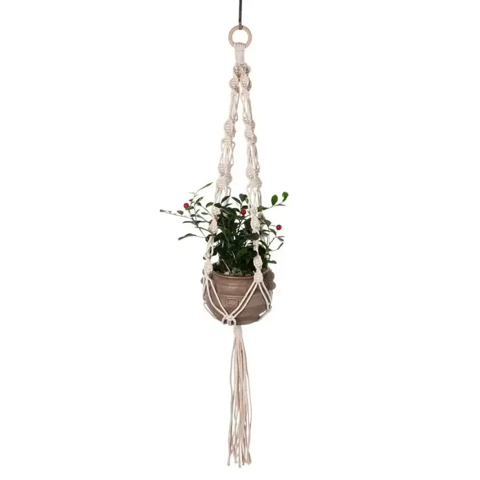 Plateau Boho coton corde cintre Pot de fleur jardinage 4 pieds porte-Pot de fleur créativité évidé c