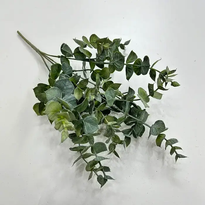 Simulation de plantes vertes en plastique d'eucalyptus, 5 fourcommuniste, 15 feuilles, décoration de
