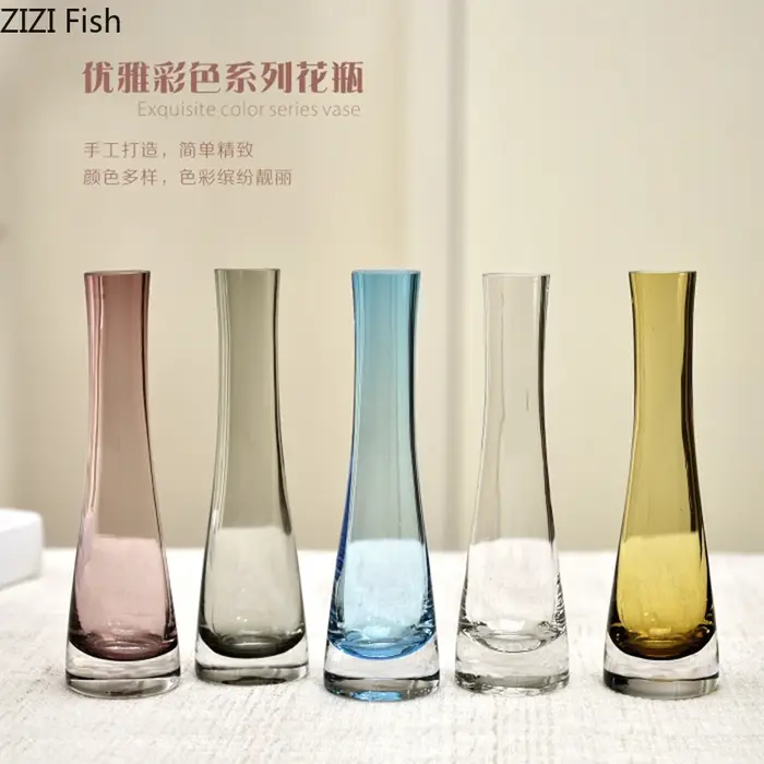 Vases hydroponiques obliques créatifs en verre transparent