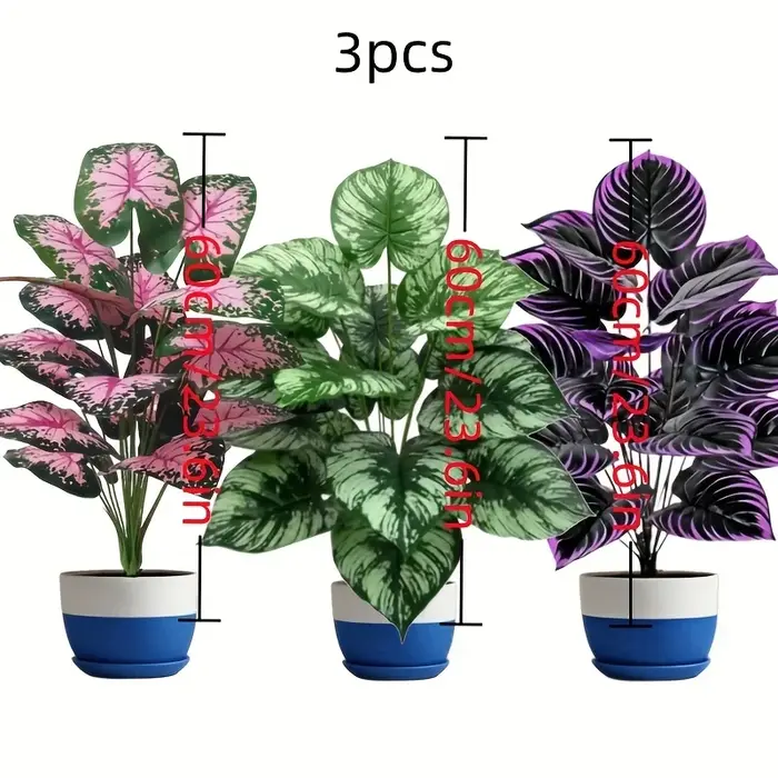 Grand ensemble de plantes vertes artificielles de 60cm