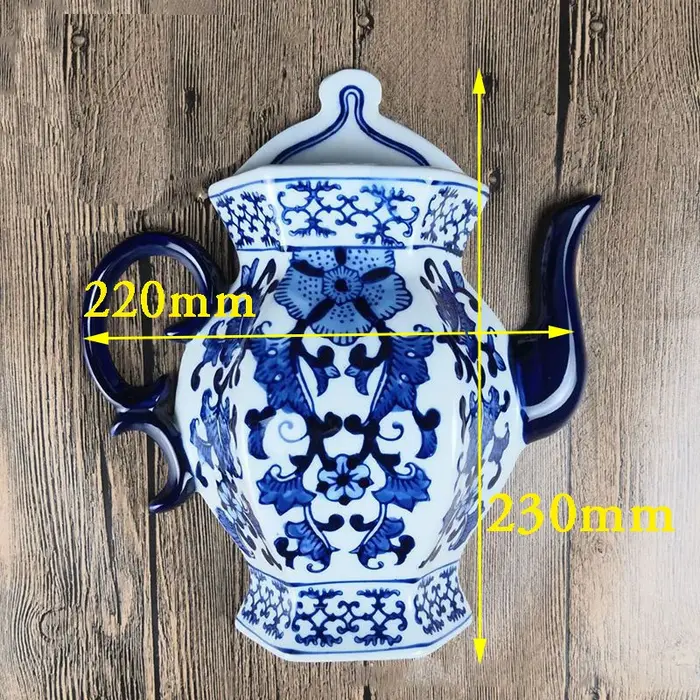 Jingdezhen-Vase en céramique chinois, théière d'oiseau de fleur dessinée à la main, mur de confronta