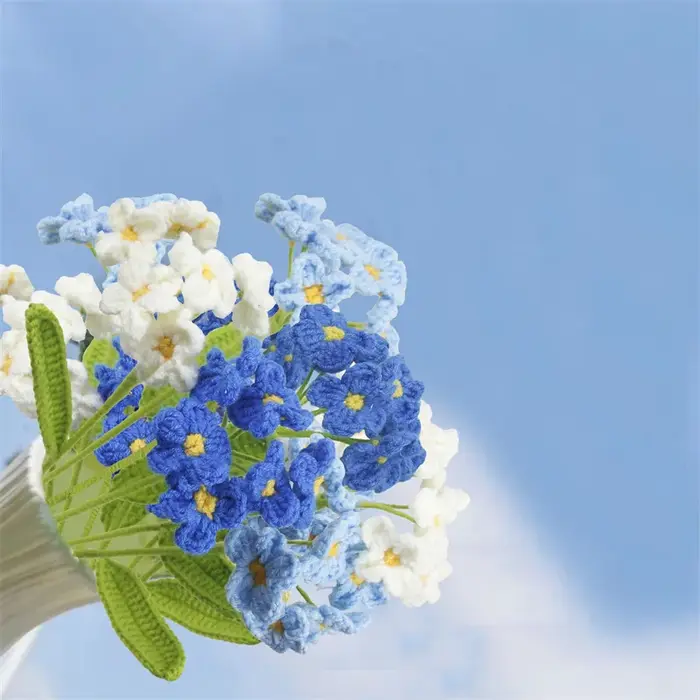 Fleurs de lys au crochet, 1/6 pièces, bouquet de fleurs de lys créatives tricotées à la main, décoration pour fête de mariage et maison