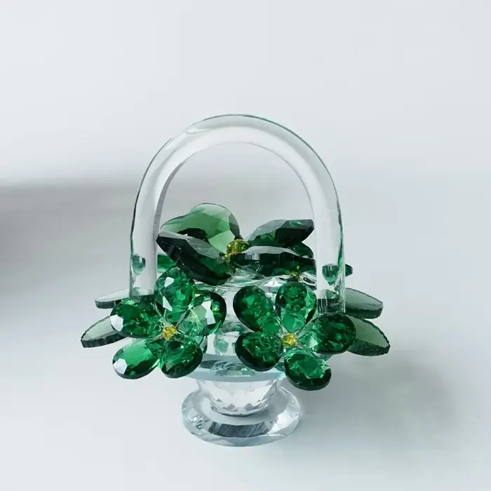 Ornement de panier à fleurs en cristal - Décoration élégante pour la maison