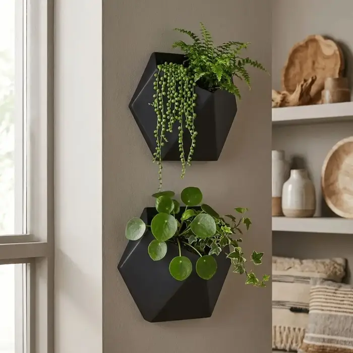 Pot de fleurs hexagonal géométrique de style moderne