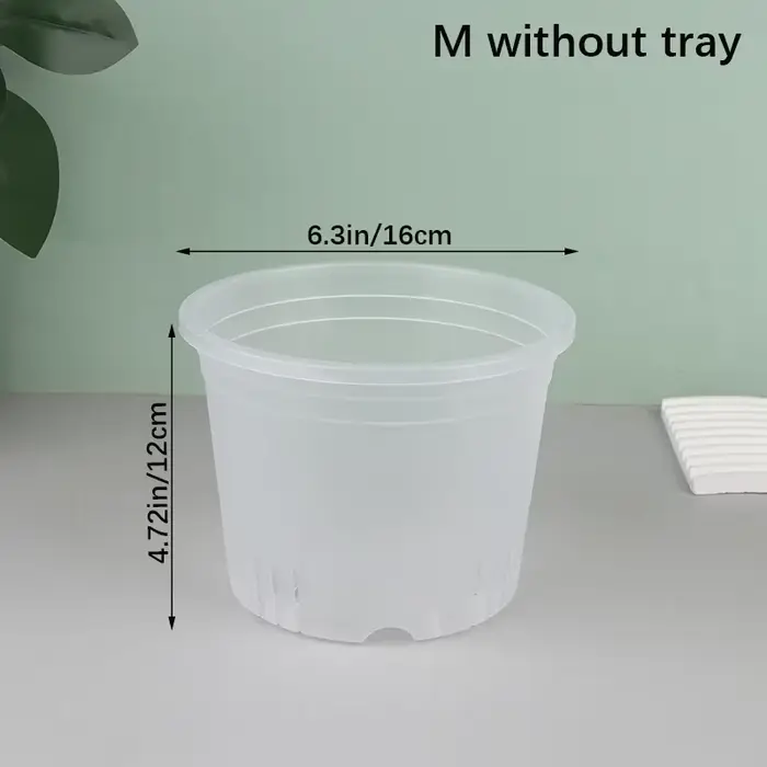 Pot d'orchidée rond Transparent avec/sans plateau, Pots d'orchidées en plastique pour contrôle des r