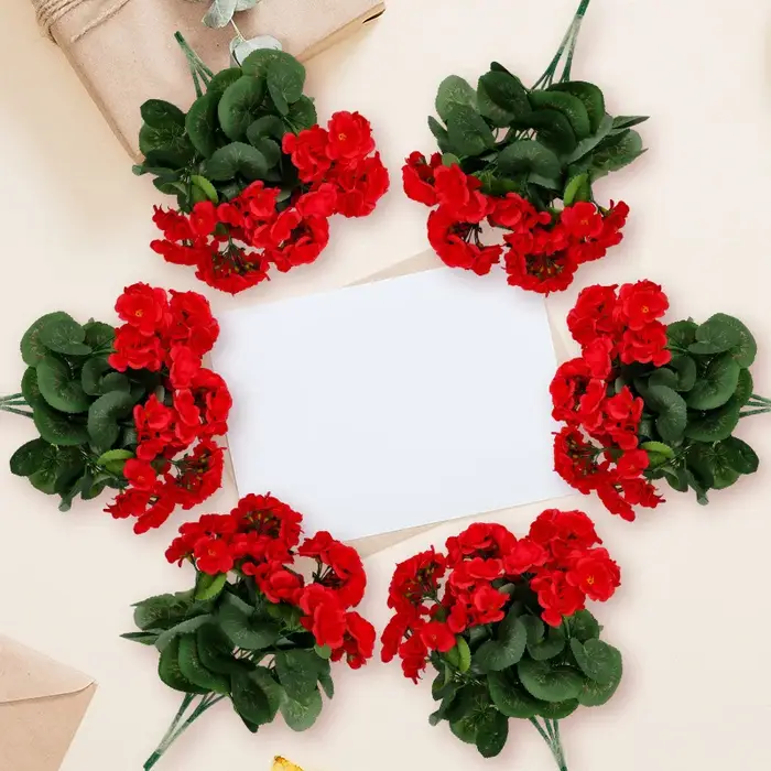 Lot de 10 fleurs artificielles en soie