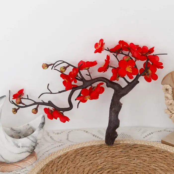 Fleurs de prunier Branches d'arbre fleurs artificielles maison Table salon décor bricolage mariage n