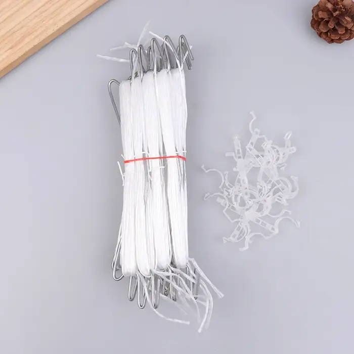 Lot de 10 crochets de fixation pour plantes avec corde de 10 m + 20