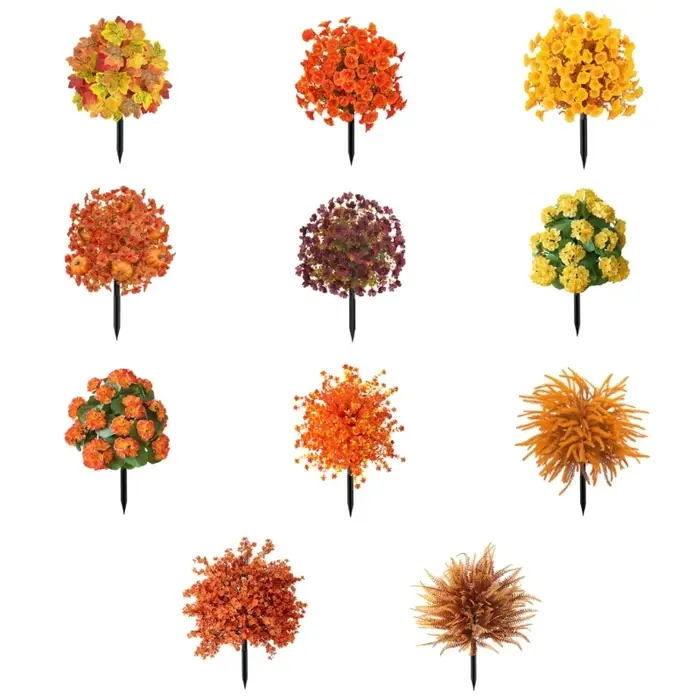 Piquet fausse fleur pour pots extérieurs, bordures pelouse rangées cour 55KF
