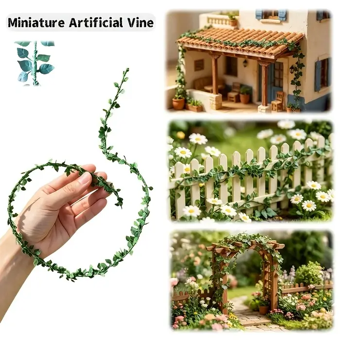 Guirlandes de vigne simulées miniatures de 120 cm/47,2 pouces, plantes vertes miniatures, utilisées