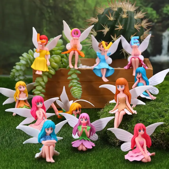 4 figurines de fées miniatures